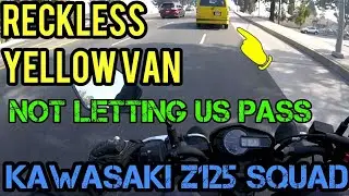 Kawasaki z125 vs angry yellow van #notagrom