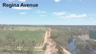 Flora Ave and Ranfurly Way Levee from the air   24 Nov 2022