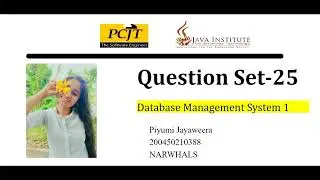 Question set 25 | Database Management System | Java Institute