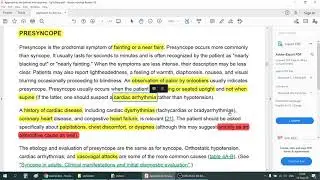 Approach Dizziness จาก UpToDate ตอนที่ 4 : PRESYNCOPE