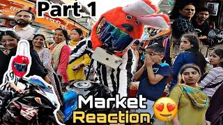 My First Market Reaction😱On Superbike HAYABUSA | Bunny Cover Helmet