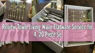 Review Towle Living Wave Flatware Service for 4, 20 Piece Set, 18/0 Stainless Steel, Silverware Set