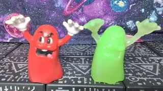 Vintage Coleco Pac-Man Blinky & Ecto Blinky figure 
