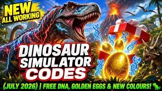 NEW ALL Working Dinosaur Simulator Codes July 2026   FREE DNA, Golden Eggs & New Colours!