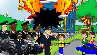Caillou Destroys His Whole Entire House With An RPG Rocket Launcher/Grounded/Arrested