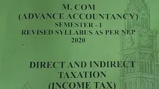 Direct Taxation  Mcom sem1 nep|Mcom sem1Nep|Most Imp Question|University Solution|Arksir