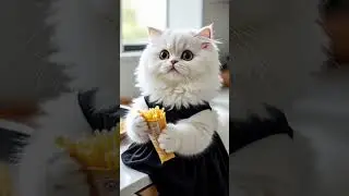 cat cooking pasta #ai #cat #cute #catshorts #cateating #aicatshorts