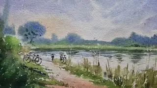  Village  scenery in watercolor | easy step by step for beginners | CSA Fine Art 