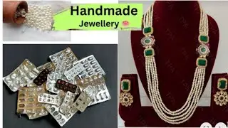 Jewellery making at home 🔥 Long Necklace set making at home| earrings