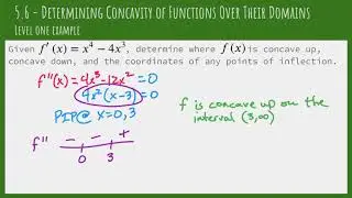 5.6 - Concavity and Inflection Points - Level 1 Examples