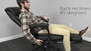 350 Lbs. Capacity Leather Heavyweight Office Recliner w/Footrest