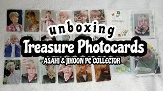 chill unboxing of treasure photocards (asahi & jihoon PC collector)