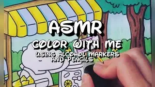 ASMR Color with me ✍️ Real-Time Coloring with Markers and pencils ✏️ No music, no talking #asmrvideo