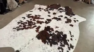 Tricolor Cowhide Rug &ndash; Real Cow Hide with Brown, Black & White Pattern | Rodeo Cowhide Rugs