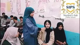 Students of 7th class responding after learning Past progressive tense