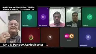 Need of Agri Fin  by Dr. L K Pandey, Renowned Agriculturist| GRO-MSME Webinar Dec'25| Part-1