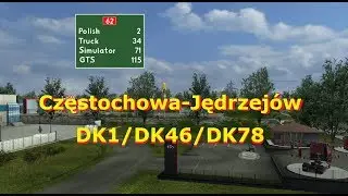 GTS Mapa Polski: Częstochowa-Jędrzejów DK1/DK46/DK78