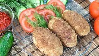 Кеббе с грибами и сыром  Вкусные, сочные котлетки