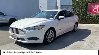 2017 Ford Fusion Hybrid White Platinum Metallic Tri-Coat Medium Light Stone w/Cloth Front Bucket Se