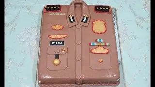 KUE BESAR 50CM! CARA MEMBUAT KUE ULANG TAHUN BAJU POLISI - HOW TO MAKE BIRTHDAY CAKE