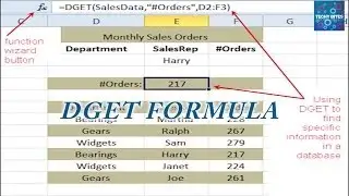 Using the DGET Function in Excel -  Learn Excel Formulas - Excel Tutorials For Beginners