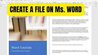How to Create or Save a File in MS Word - Beginner's Guide!