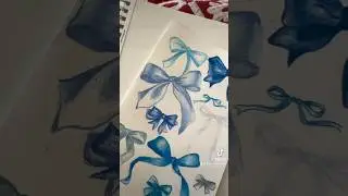 Bows💙 #bow #drawingtutorial #drawing #coloredpencils #coquette