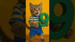 #shorts Kitten dances with the number nine 🐱💃➒ #springonyoutube #aprilwithyoutubeshorts