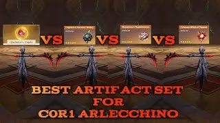 C0R1 Arlecchino Gladiator VS Other Artifacts Comperison || Version 5.3 ||  Genshin Imapct ||