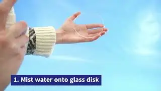 Applying water to glass disk