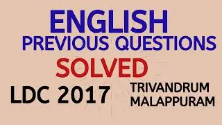 LDC PREVIOUS ENGLISH QUESTIONS SOLVED FOR LDC/FIREMAN/SUBINSPECTOR 2020