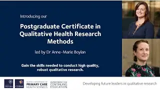Introducing the Postgraduate Certificate in Qualitative Health Research Methods