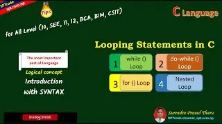 Loop/ Iteration statements in C: types: entry & exit checker;  while(), for(), do--while, syntax