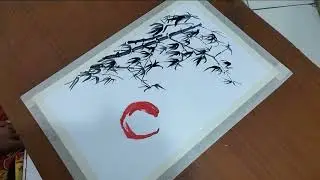Easy draw a bamboo, painting japanese,. Lukisan untuk pemula/izzi#03