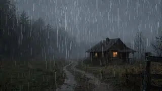 Rainy Night in the Countryside &mdash; Peaceful Cabin Ambience with Soft Rain & Misty Forest