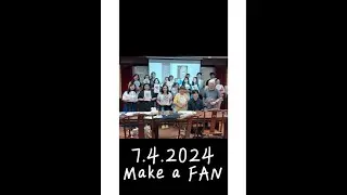 Cerritos College study abroad program in Taiwan, make a fan activity