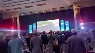 Lagu kebangsaan Indonesia Raya di acara RAT 2025 kopontren Sidogiri