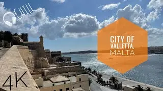 Valletta city, Malta 🇲🇹 4K Virtual tour / run. City gate, New Parliament, old streets, gardens.