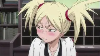 Hiyori blushes at Kisuke