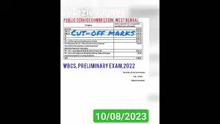 PSC(WBCS) PRILIMINARY CUT- OFF MARKS,2022🔥 #motivation #Shorts