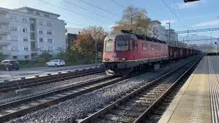 SBB Re 620 070 mit einem G&uuml;terzug aus Hochbordwagen Eaos