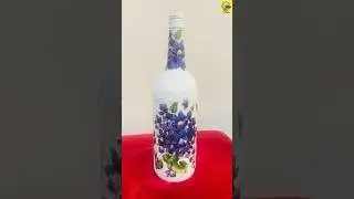 Eggshell Decoupage on Glass Bottle | Bottle Art | Ka3ca | #shorts
