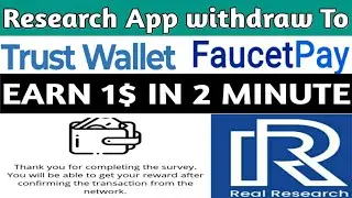 Real Research app withdraw to faucetpay wallet