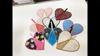 In-the-hoop embroidery via MY DESIGN CENTER: Heart Pot-Holder project available for purchase NOW!