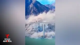 Vea el colapso parcial de un puente reci&eacute;n construido en China | Noticias Telemundo