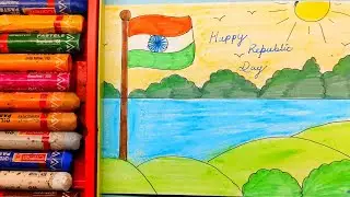 Simple drawing of republic day for kids #drawing #shorts 
