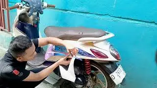 PASANG STRIPING DI YAMAHA FINO