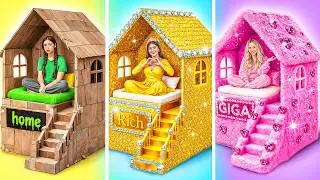 One Colored House Rich vs Broke vs Giga Rich | Easy Decoration Tricks by Multi DO Smile