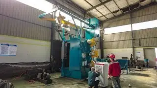 Q3710 Shot Blasting Machine Testing Video | Spinner Hanger Type With 2 Hooks
