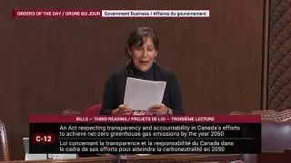 Sen. Rosa Galvez gives speech on the details of Bill C-12, Canadian Net-Zero Emissions by 2050 Act